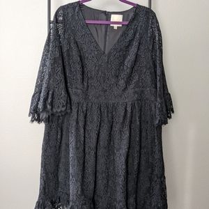 Black Through the Bluebells Lace Dress